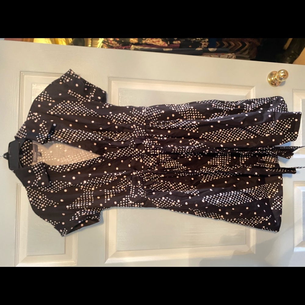 Black peach collared dress